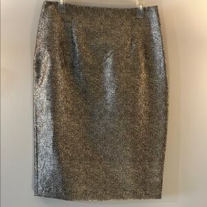 Worthington Gold and Black Metallic Pencil Skirt